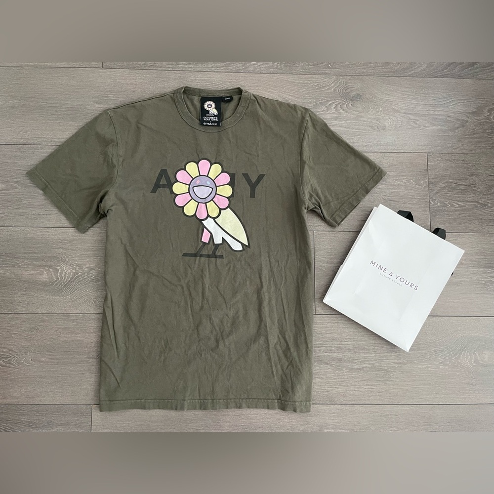 OVO x TM /KK Olive Graphic Tee flower Authentic XL designer special edition